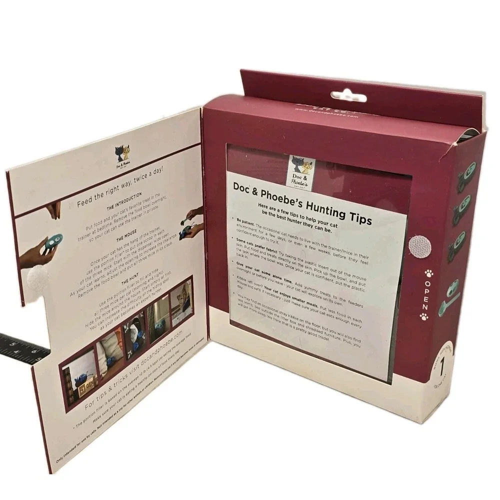 Doc & Phoebe's Hunting Feeder Slow Feed Cat Feeding System 3 Mice New
